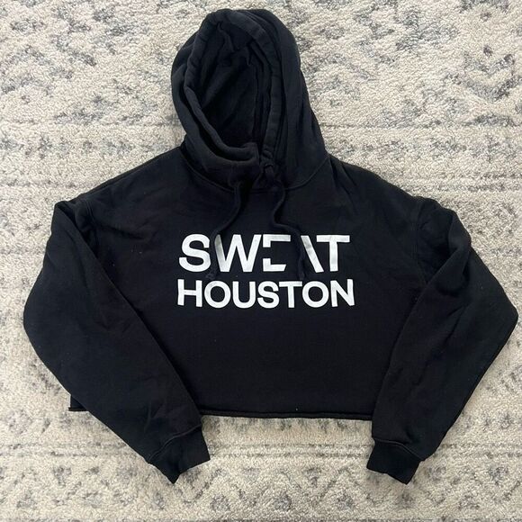 SWEAT Houston Black Cropped Hoodie - Picture 1 of 2
